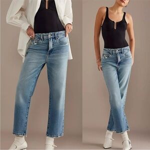 Sz 16 GOOD AMERICAN Good Boy Blue Straight Leg crop Jean